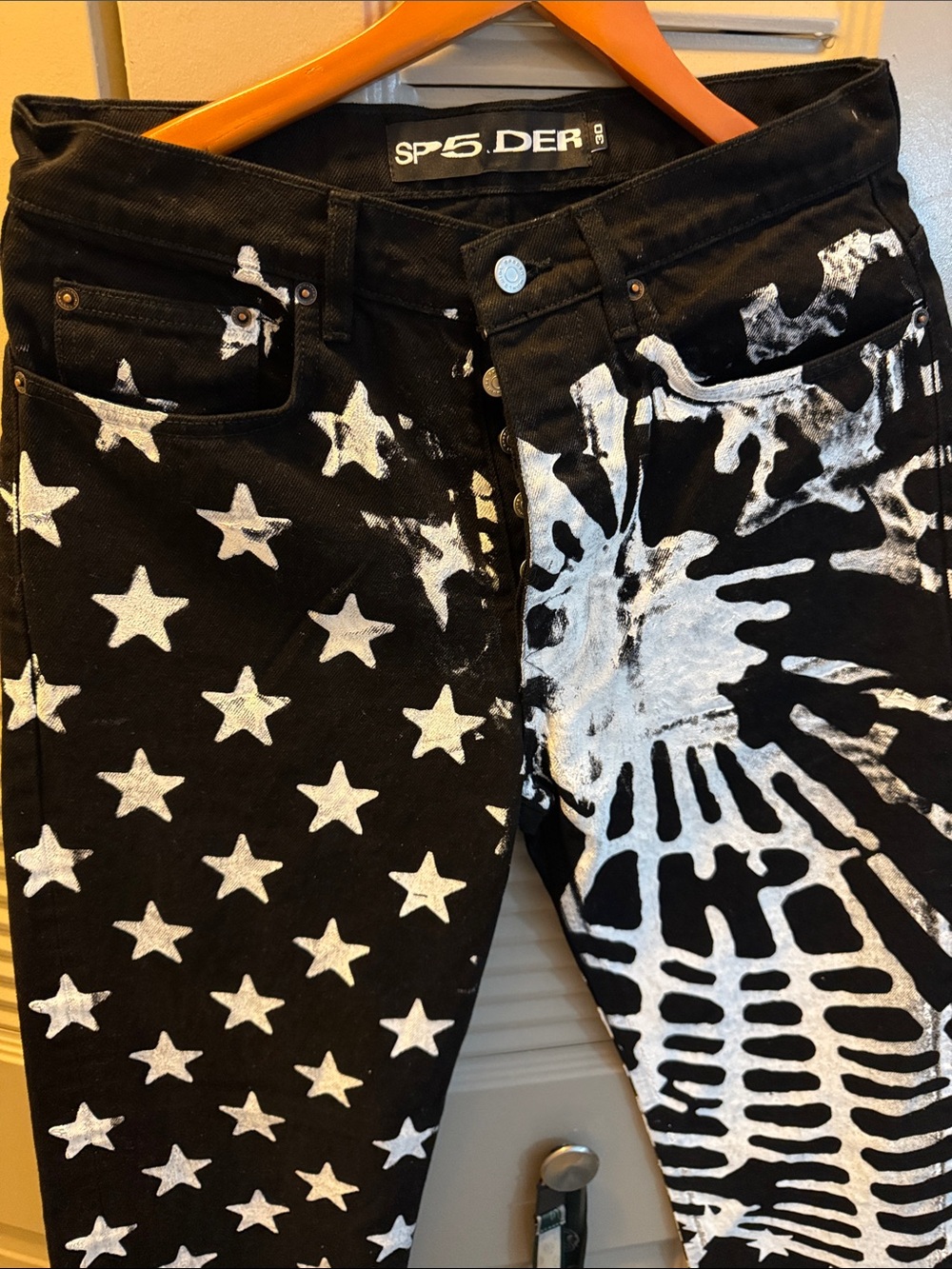 SP5DER Black Diplomat Denim Pants SIZE 30